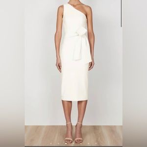 Shona Joy Lucy One Shoulder MIDI Dress- ivory